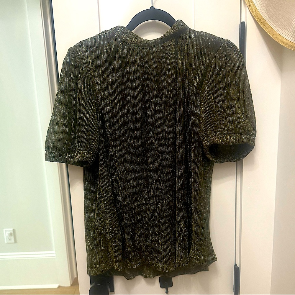 THML Short Sleeve Twinkle Blouse Keyhole Button Back